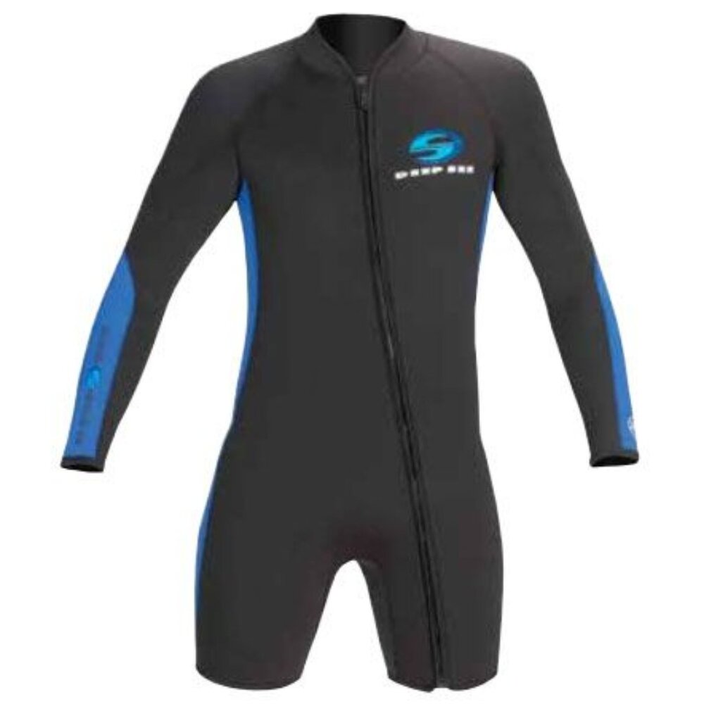 Deep See Men's 3mm Long Sleeve Front Zip Shorty Suit Size 3XL (Medium)